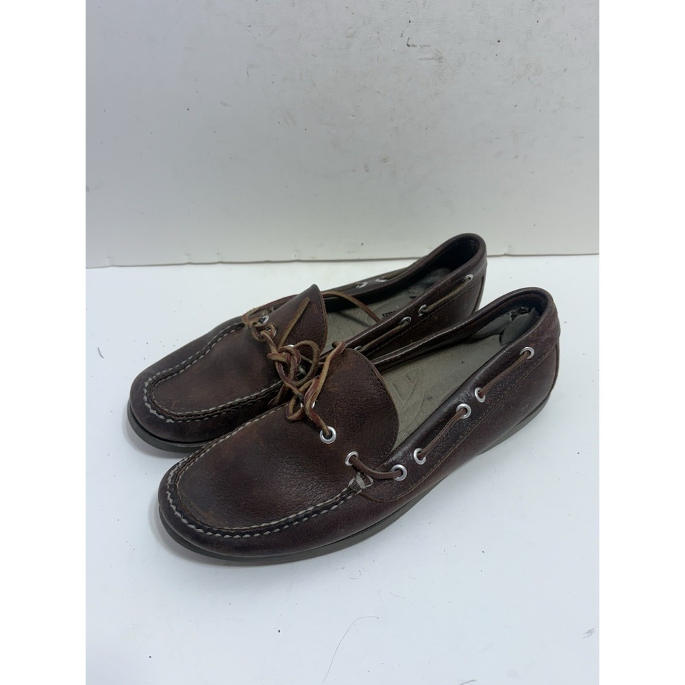LL Bean Handsewn Moccasins Brown Leather Camp Moc Boat Shoe Loafers Mens 9D